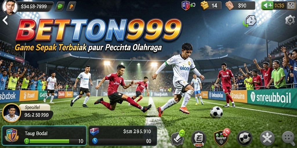 Tampilan gameplay BETON999 yang mendebarkan saat kompetisi sepak bola.