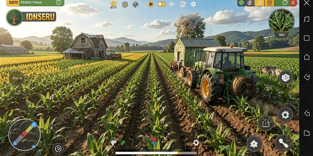 Tampilan gameplay menarik dari <strong>IDNSERU</strong> yang menunjukkan aktivitas bertani.