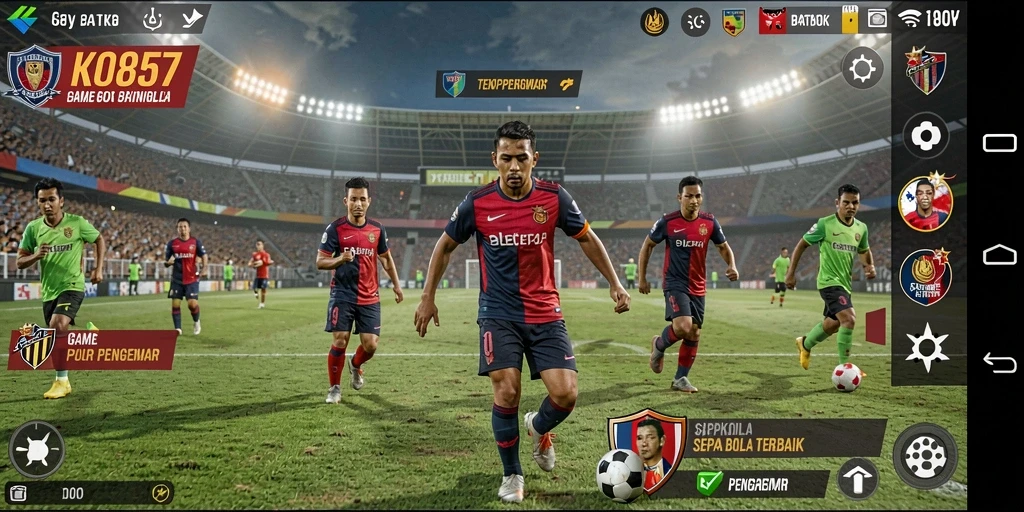 Tampilan gameplay sepak bola yang mendebarkan dalam KO857.