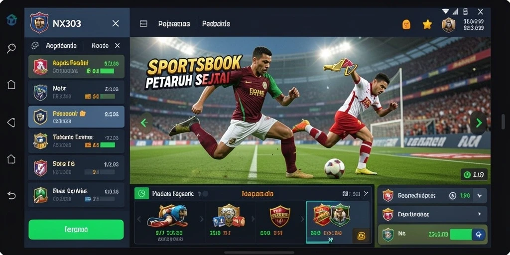Tangkapan layar gameplay aplikasi Sportsbook NX303 yang menarik.