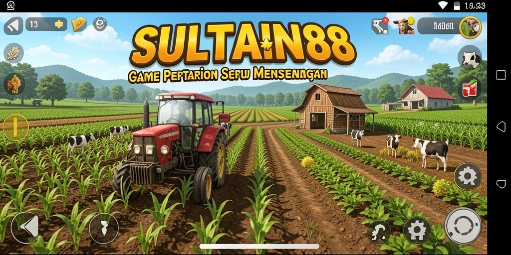 Tampilan gameplay <strong>SULTAN88</strong> yang menawan dengan aktivitas bertani.